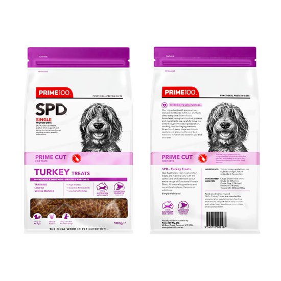 (image for) Prime100 SPD Prime Cuts Treats 100g Turkey - Click Image to Close