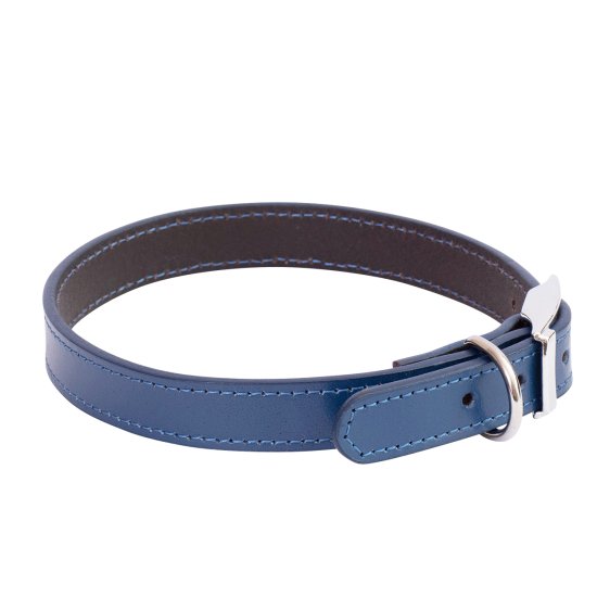 (image for) Beaupets Collar Leather Patent Plain 35Cm Blue - Click Image to Close