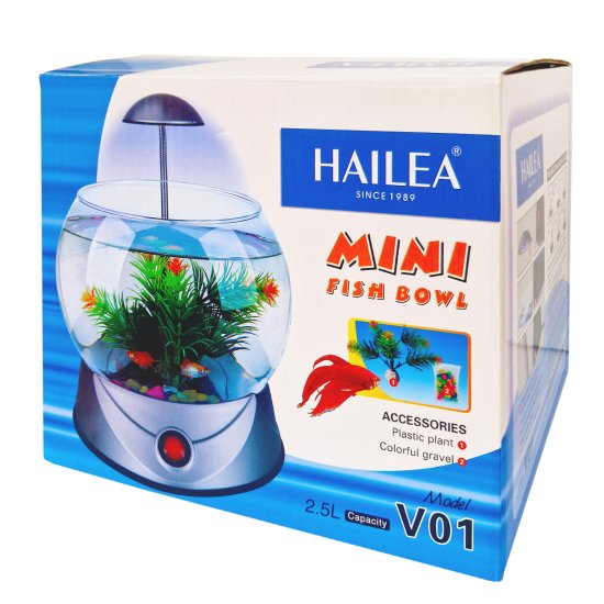 (image for) Hailea Mini Fish Bowl 2.5L Black - Click Image to Close