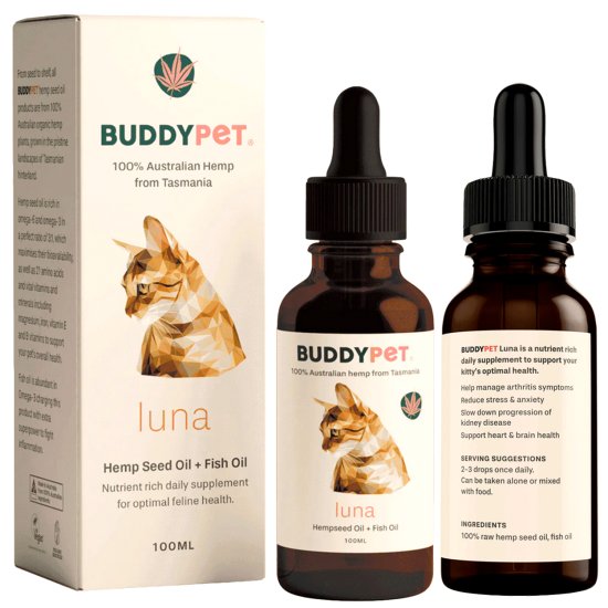 (image for) Buddypet Luna Hemp Seed Oil + Fish Oil 100ml - Click Image to Close