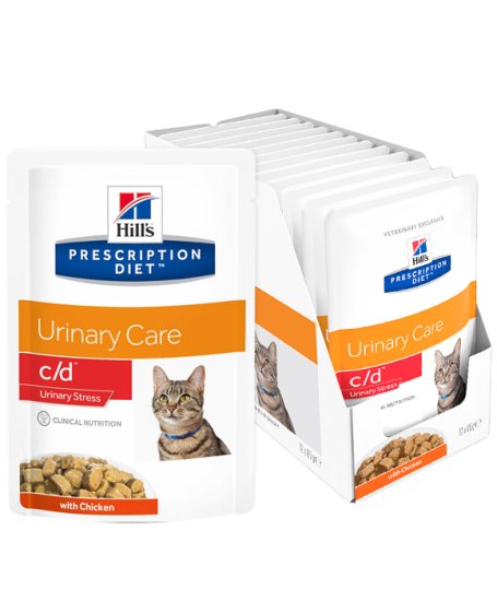 (image for) Hills PD Feline Wet Pouch 12x85g c/d Chicken 605908 - Click Image to Close