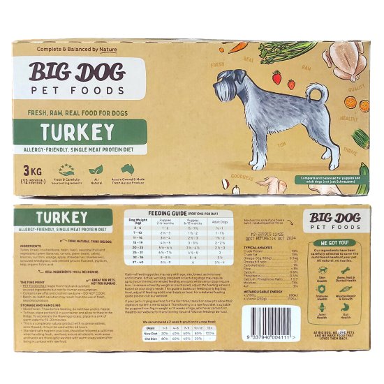(image for) Big Dog Barf for Dogs 3kg Turkey - Click Image to Close