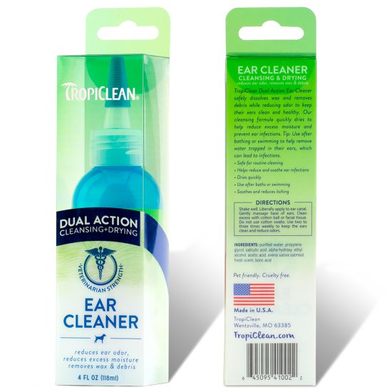 (image for) Tropiclean Dual Action Ear Cleaner 118ml - Click Image to Close