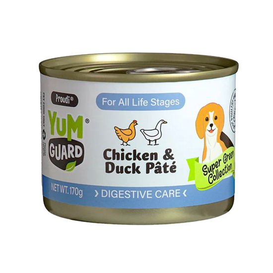 (image for) YumGuard Dog Wet 12x170g All Life Stages Chicken Duck - Click Image to Close