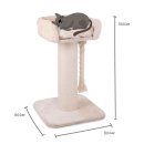 (image for) Kazoo Scratch Post High Bed w/Rope Cream 60x60x100cm