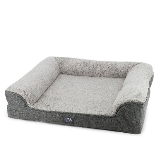 (image for) IBT Dog Bed Lounger Grey 110x90cm Xlarge - Click Image to Close