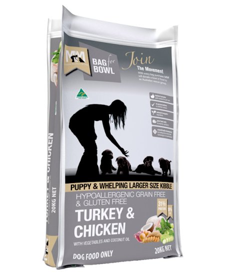 (image for) Meals For Mutts Dog Puppy Grain Free Turkey Chicken Large Breed 20Kg - Click Image to Close