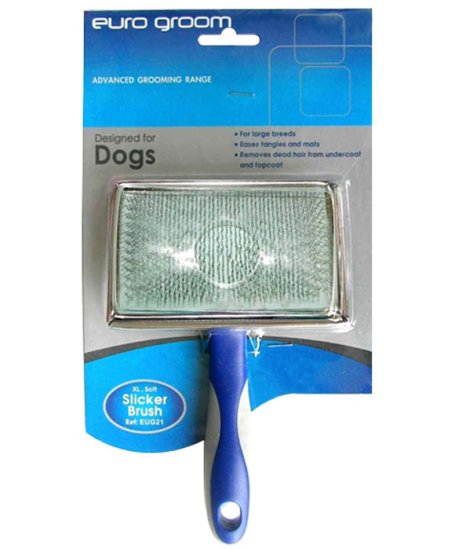 (image for) Euro Groom Flat Slicker Brush Soft Pin X Large - Click Image to Close