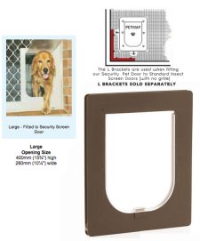 (image for) Petway Security Pet Door Large Brown