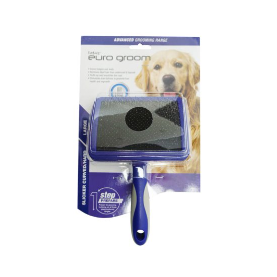 (image for) Euro Groom Curved Slicker Brush Hard Pin - Click Image to Close