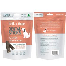 (image for) Bell & Bone Dental Chews 126g 7pk Small upto 10kg Salmon