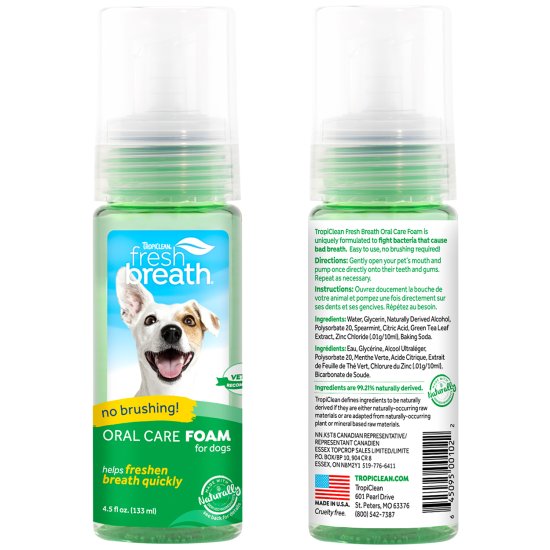 (image for) Tropiclean Fresh Breath Mint Foam 133ml - Click Image to Close