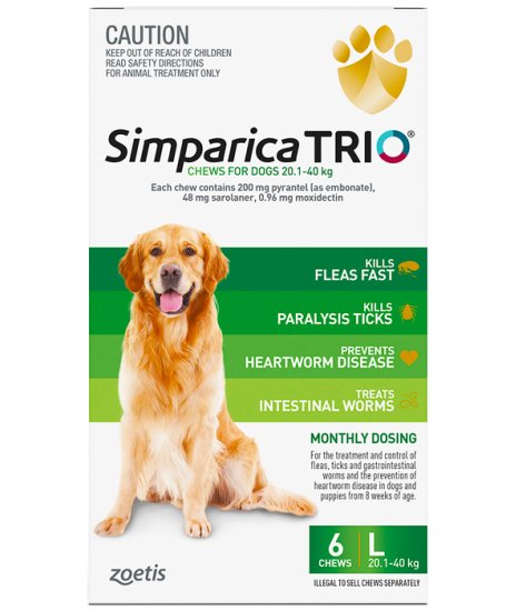 (image for) Simparica Trio 6Pack 20.1-40kg Large - Click Image to Close