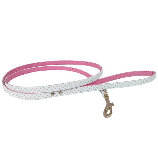 (image for) Beaupets Lead Vinyl Pup 120Cm Pink White - Click Image to Close