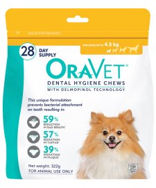 (image for) Oravet Dental Chews XSmall 28Pack for Dogs upto 4.5kg