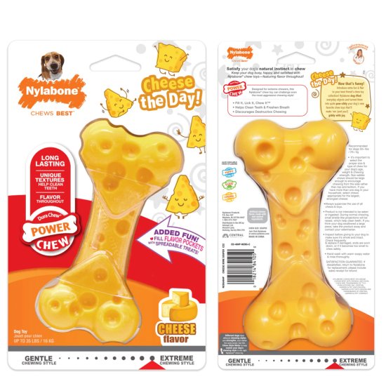 (image for) Nylabone Powerchew Cheese Bone Wolf Upto 16kg - Click Image to Close