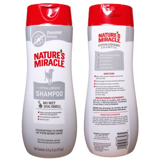 (image for) Natures Miracle Dog Hypo-Allergenic Shampoo 473ml Unscented - Click Image to Close