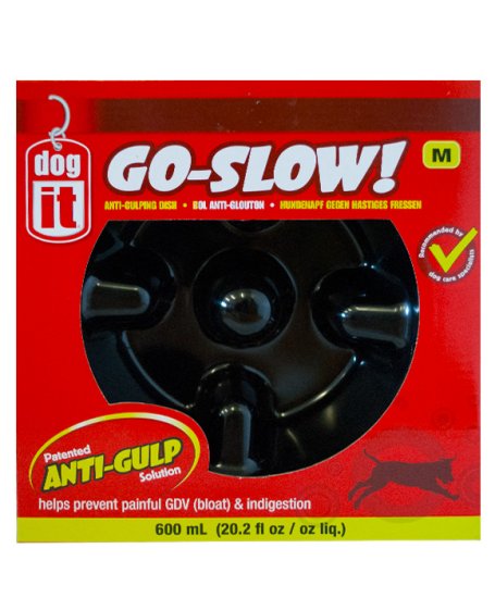 (image for) Dogit Go Slow Anti-Gulping Dog Dish 600ml Black - Click Image to Close