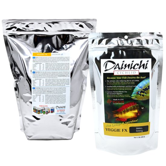 (image for) Dainichi Cichlid Veggie FX Sinking Small Pellet 250g 3mm - Click Image to Close