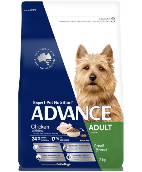 (image for) Advance Dog Adult Small Breed Chicken 3kg - Click Image to Close