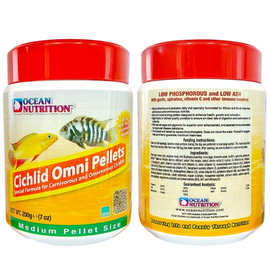 (image for) Ocean Nutrition Cichlid Omni Medium Pellets 200g - Click Image to Close