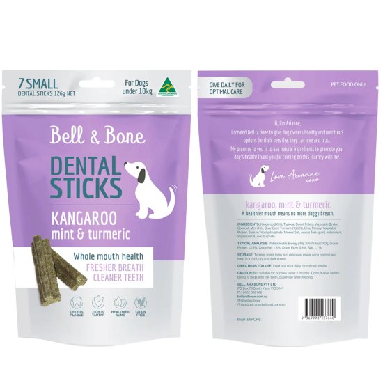 (image for) Bell & Bone Dental Chews 126g 7pk Small upto 10kg Kangaroo - Click Image to Close