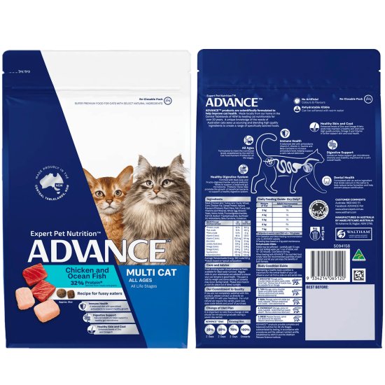 (image for) Advance Cat Multicat Chicken Ocean Fish 2kg - Click Image to Close