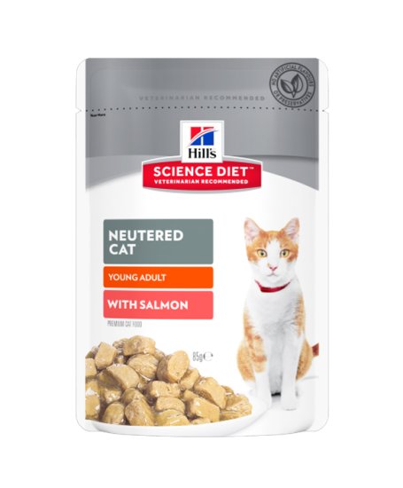 (image for) Hills SD Cat Wet Pouches 12X85G Adult Neutered Salmon - Click Image to Close