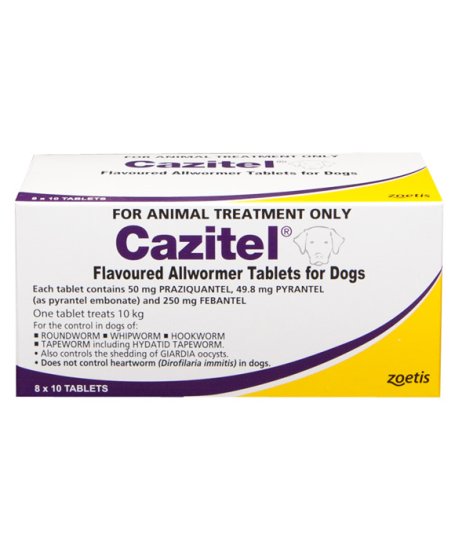 (image for) Cazitel Allwormer for Dogs 10kg 80Pack 80Tablets - Click Image to Close