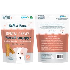 (image for) Bell & Bone Dental Chews 80g 7pk Small Puppy Salmon