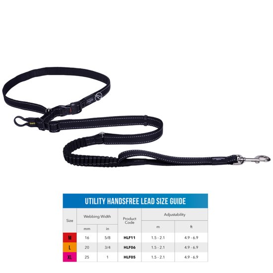 (image for) Rogz Lead Handsfree Xlarge Black - Click Image to Close
