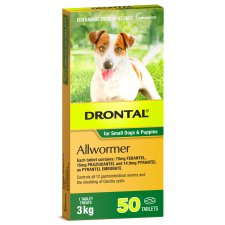 (image for) Drontal Allwormer for Dogs and Puppies 3kg Tablet 50Pack