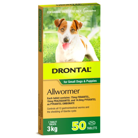 (image for) Drontal Allwormer for Dogs and Puppies 3kg Tablet 50Pack - Click Image to Close