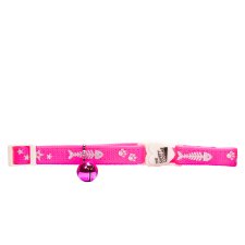 (image for) Beaupets Cat Collar Reflective Fish/Bone Pink