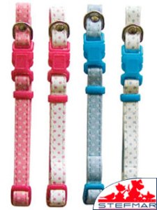 (image for) Beaupets Collar Vinyl Pup 30Cm Spot White Pink