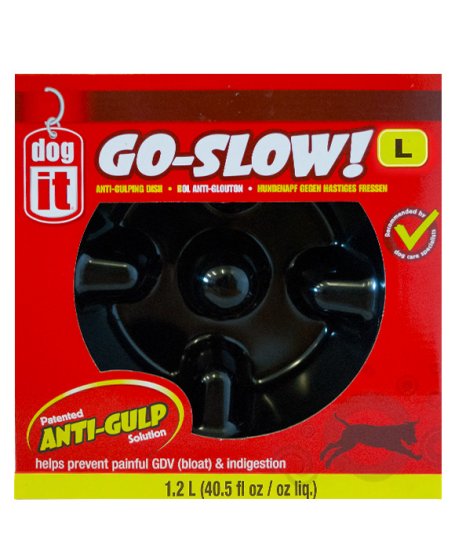 (image for) Dogit Go Slow Anti-Gulping Dog Dish 1.2Ltr Black - Click Image to Close