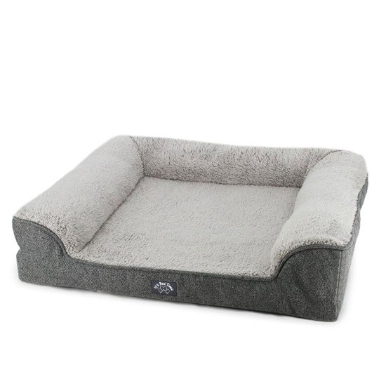 (image for) IBT Dog Bed Lounger Grey 70x58cm Small - Click Image to Close