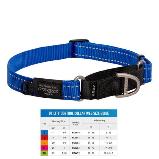 (image for) Rogz Collar Control Web Blue Large - Click Image to Close