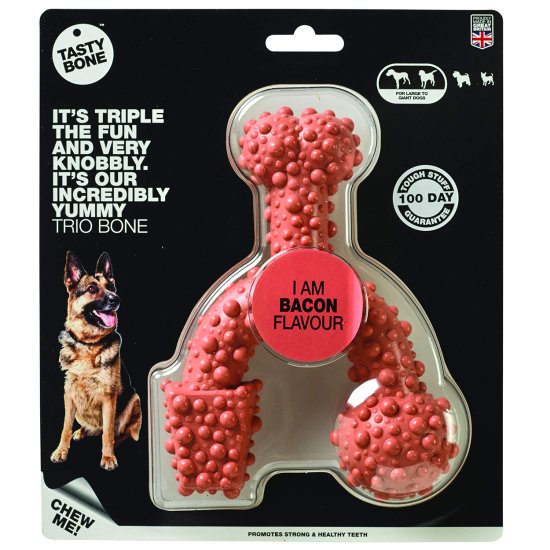 (image for) Tasty Bone Nylon Trio Large Bacon - Click Image to Close