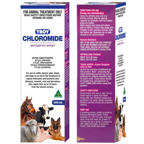 (image for) Troy Chloromide Antiseptic Spray 500ml - Click Image to Close