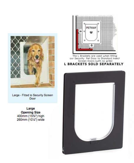 (image for) Petway Security Pet Door Large Black - Click Image to Close