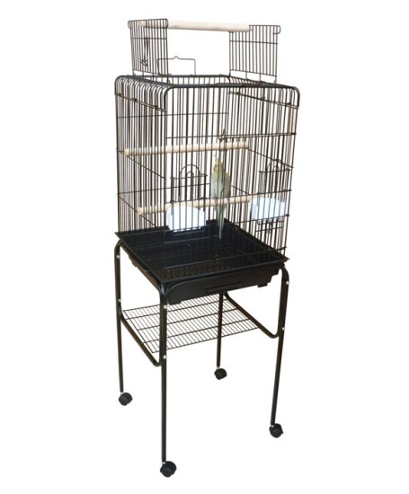 (image for) Bonofido Bird Cage Cockatiel Black W/Stand 45134 - Click Image to Close