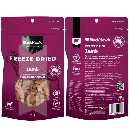 (image for) Black Hawk Freeze Dried Treats 50g Lamb - Click Image to Close