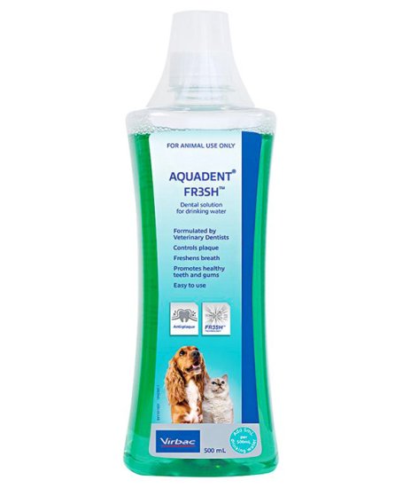 (image for) Virbac Aquadent 500ml for Dogs and Cats Help Control Plaque - Click Image to Close