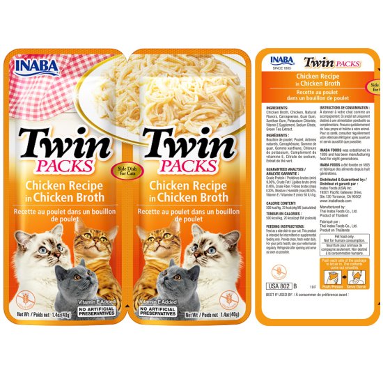 (image for) INABA Cat Twins 2Pack 80g Chicken - Click Image to Close