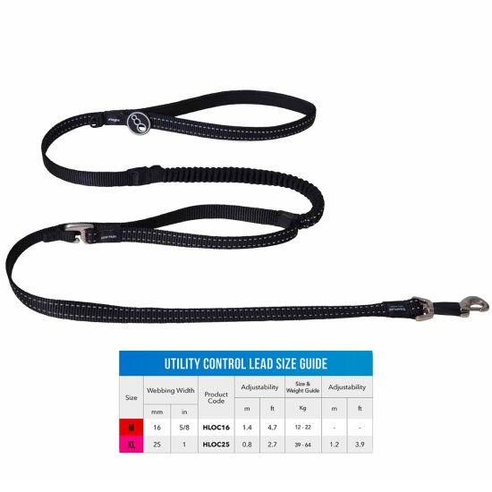 (image for) Rogz Lead Control Long Black Xlarge - Click Image to Close