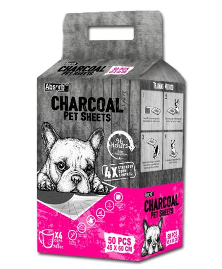 (image for) Absorb Plus Pet Pee Pads 45x60cm 50PK Charcoal - Click Image to Close