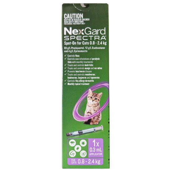 (image for) NexGard Spectra for Cats Spoton 1-2.4kg 1Pk - Click Image to Close