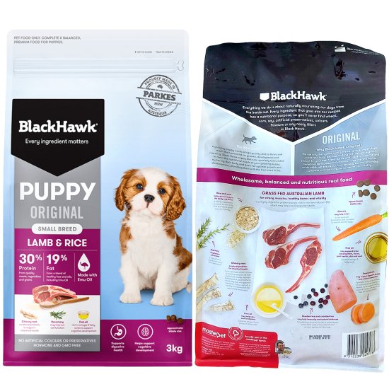 (image for) Black Hawk Dog Food Puppy Small Lamb Rice 3kg - Click Image to Close