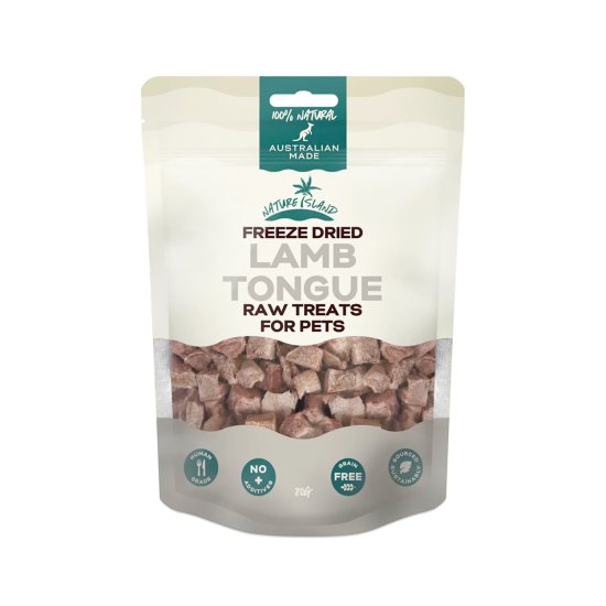 (image for) Nature Island Freeze Dried Treats 80g Lamb Tongue - Click Image to Close